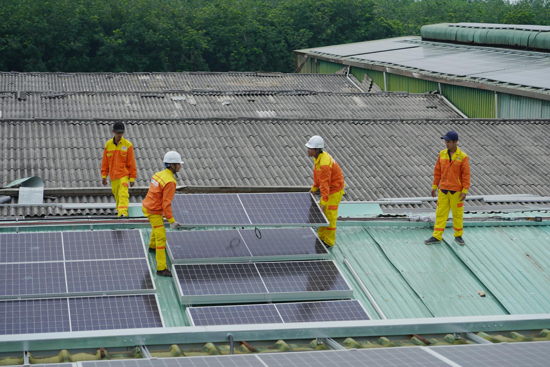 installation of solar panels